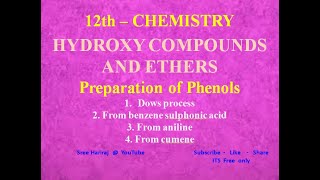 Preparation of PhenolsDows processFrom benzene sulphonic acidFrom anilineFrom cumene  in Tamil [upl. by Enia]