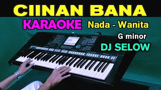 CIINAN BANA  Fauzana  KARAOKE Nada Wanita  DJ Selow Full Bass [upl. by Lahtnero778]