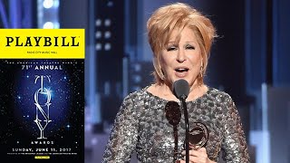 Let Bette Midler Speak Her Hilarious Acceptance Speech at 2017 Tony Awards [upl. by Aliuqaj153]