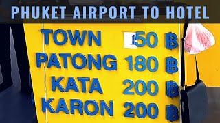 ✅ PHUKET Airport To Patong Kata and Karon by Shared Mini Bus  Direct To Hotel  Complete Details [upl. by Noryk]