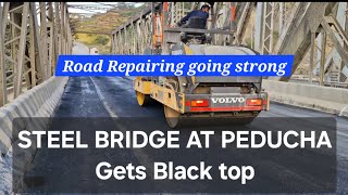 STEEL BRIDGE AT PEDUCHA GETTING BLACK TOP NH29 trending ROAD repairing [upl. by Yhtomiht]