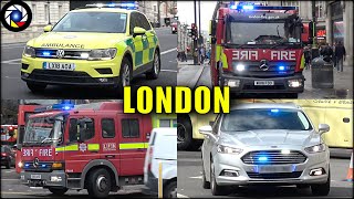 UK Emergency Vehicles Responding  Lights Sirens and Action in London [upl. by Atla]