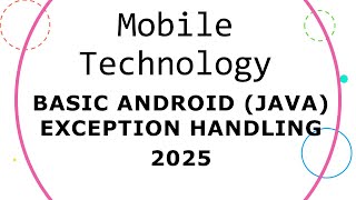 Lab4a  Exception Handling in Android Java 2025 [upl. by Anairam]