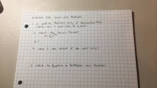 Algebra 2 HalfLife Word Problems [upl. by Nylloc]