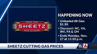 SHEETZ cuts gas prices for Thanksgiving holiday [upl. by Reckford]