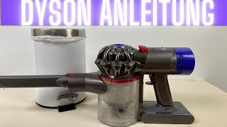 Dyson Staubbehälter entleeren  Anleitung Tutorial Reinigung V6 V7 V8 V10 V11 [upl. by Rafe]