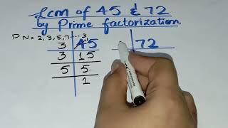 Lcm of 45 and 72  by prime factorization  in UrduHindi [upl. by Bently560]