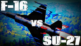 Su27SM Flanker Vs F16C Viper  BVR Engagement  War Thunder [upl. by Hallie]