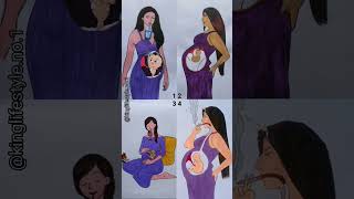 4 Deep meaning video about pregnancy time 😥 art viral drawing [upl. by Ltsyrk]