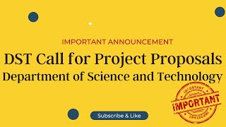 DST project proposal  call for project proposals  for Engineers Scientists scholars  trending [upl. by Armahs]