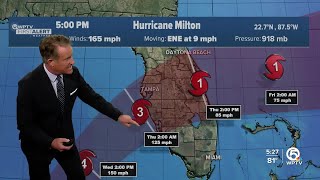 Hurricane warning for St Lucie Indian River Okeechobee counties for Milton [upl. by Ybocaj]