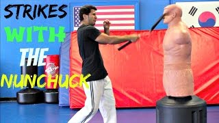 NUNCHUCK NUNCHUCKS STRIKE ATTACK EPIC EASY FUN FAST STRONG SKILLS BRUCE LEE TUTORIAL SPIN MOVES KO [upl. by Rehpotsihrc]