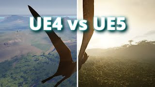 Unreal Engine 4 vs Unreal Engine 5 Comparison  The Isle Evrima [upl. by Sneve782]