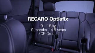 RECARO Optiafix How to install the child seat correctly [upl. by Naivad]