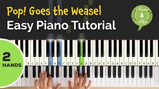 Pop Goes the Weasel on the Piano 2 Hands  Easy Piano Tutorial for Beginners [upl. by Roobbie]