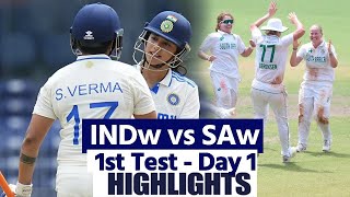 INDw vs SAw Highlights India Women vs South Africa Women Oneoff Test Full Match Highlights [upl. by Burnsed]