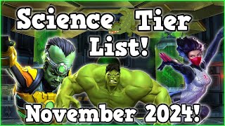 Science Tier List Updated November 2024  Marvel Contest of Champions [upl. by Sirk140]