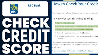 How To Check Credit Score In RBC Bank Mobile App 2024 Easy Tutorial [upl. by Breanne]