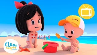 Un Día en la Playa Nuevos episodios y canciones infantiles de Cleo y Cuquín  Familia Telerín [upl. by Imena]