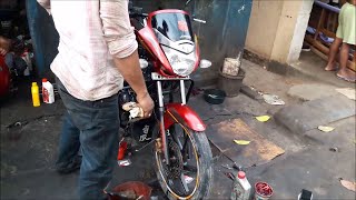 Disc brake repair and servicing honda unicorn motor bike [upl. by Creedon]