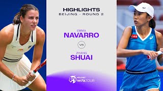 Zhang Shuai vs Emma Navarro  2024 Beijing Round 2  WTA Match Highlights [upl. by Nepil]