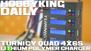 Turnigy Quad 4x6S Lithium Polymer Charger 400W ON SALE  HobbyKing Daily [upl. by Ykcim379]