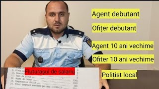 Cât este SALARIUL polițiștilor Agentofițer polițist local poza cu fluturașul [upl. by Eenhat]