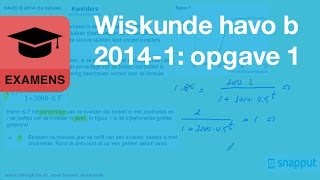 Examen wiskunde 2014 havo b 1e tijdvak  Opgave 1 kwelders [upl. by Sergo]