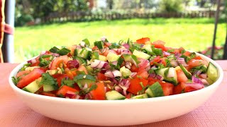 Türkischer Hirtensalat  Çoban Salatası  Frisch knackig und lecker  Canans Rezepte [upl. by Deelaw528]