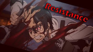 Annie Reiner Mikasa Vs Yeagerists AMV Attack on Titan  Resistance [upl. by Eilliw]