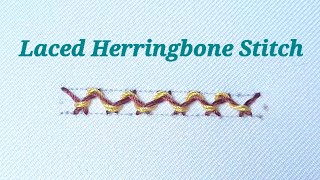 LACED HERRINGBONE STITCH  Hand Embroidery for Beginners [upl. by Slifka822]