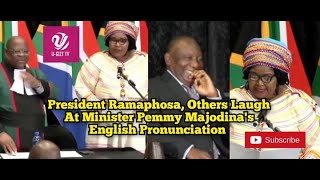 South Africa Minister Pemmy Majodina Amuses Audience With Her Pronunciation Of Conscientiously [upl. by Maffei822]