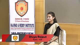 Divya Tanwar IAS Topper 2022 Hindi Medium  IAS Mock Interview  Vajirao amp Reddy Institute [upl. by Rhetta]