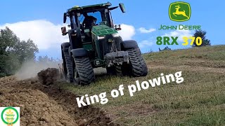 John Deere 8RX 370 plowing whit SiderMan  Aratura con John Deere 8RX e aratro SiderMan a 5 vomeri [upl. by Damarra]