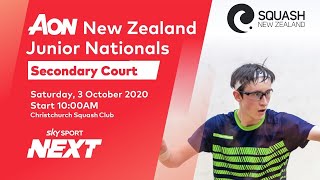 Day 2  Court 2  Aon New Zealand Junior Squash Nationals [upl. by Sanfo493]