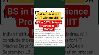 Get IIT without jee BS in data Science at IIT Madras jee datascience [upl. by Nniuqal]