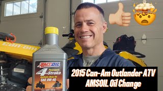 2015 CanAm Outlander ATV AMSOIL Oil Change [upl. by D'Arcy]