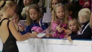 Finlandia Trophy 2012 Espoo 7102012 Julia Lipnistkaia and Kiira Korpi signing autographs [upl. by Oliric]