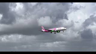 VivaAerobus Airbus A321 Juan Gabriel Livery landing at Miami Intl Airport [upl. by Nicolai]