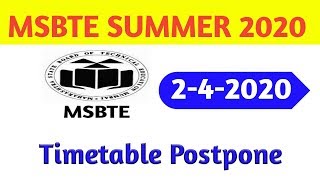 Big Breaking MSBTE Summer Exam Timetable Postpone Revised Timetable Soon [upl. by Ashjian]