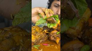 MUTTON WITH MUSTARD LEAF BEST COMBINATION🤤 Spicy Mutton 🔥 food muttoneatingchallenge [upl. by Hanikas]