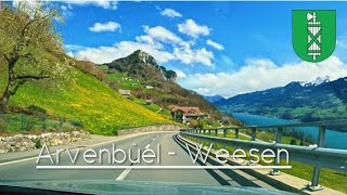 Arvenbüel  Weesen  Driving in Switzerland [upl. by Aiuoqes]