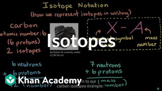 Isotopes  Atoms isotopes and ions  High school chemistry  Khan Academy [upl. by Tova837]