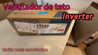 Ventilador de teto inverter Fenix com controle remoto Unboxing [upl. by Nesila]