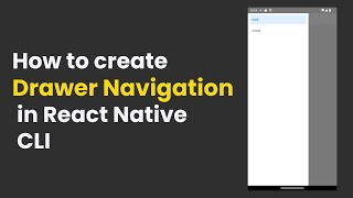 How to create Drawer Navigation in React Native Create Drawer Navigations in React Native [upl. by Nasar]