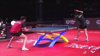 FAN Zhendong vs OVTCHAROV Dimitrij Slow Motion  MS F  2017 Grand Finals [upl. by Ycat123]