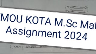 VMOU KOTA MSc pre assignment Advance Algebra Solutions [upl. by Paugh]