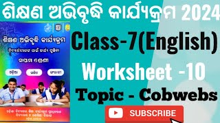 Class 7 English workbook  Worksheet  10  Cobwebs  7th class English workbook  karyapustika [upl. by Relyat]