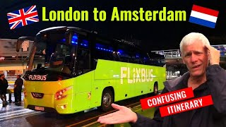 CONFUSING BUT ENJOYABLE Flixbus London to Amsterdam with DFDS ferry across the English Channel [upl. by Sadnalor]