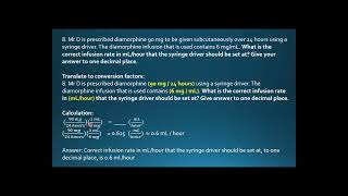 Ep 98 PreReg Practice Question 8 Infusion Calculations Pharmacology [upl. by Ecirrehs]